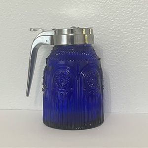 RARE Pioneer Woman Cobalt Syrup Dispenser EUC